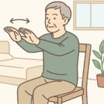 寝たきり予防の自宅運動を行う高齢者