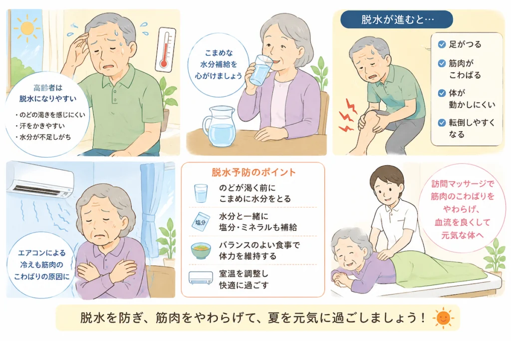高齢者 脱水 筋肉のこわばり
